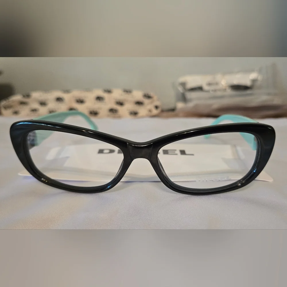 Diesel Unisex Black and Green Eyeglasses